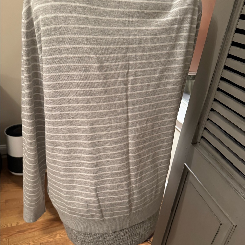Jones New York Gray/White Striped Cardigan Sweater - Picture 8 of 11